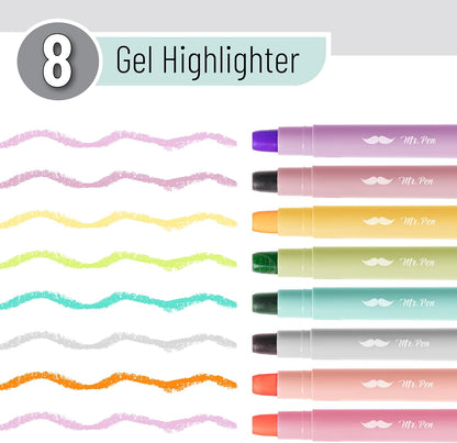 Gel Highlighter, 8 Pack, Pastel Colors, Bible Highlighters No Bleed, No Bleed Highlighters, Bible Highlighter, Bible Markers, Gel Highlighters for Bibles