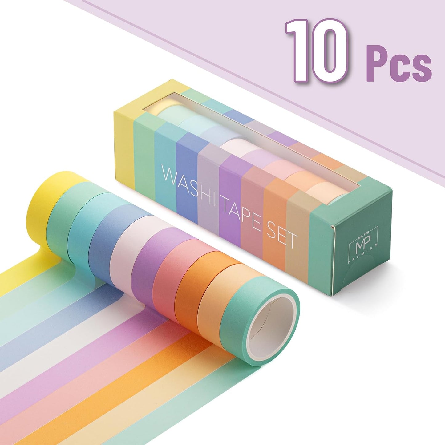 Mr. Pen- Washi Tape Set, 10 Pack, Decorative Tape, Washi Tapes, Colored Tape