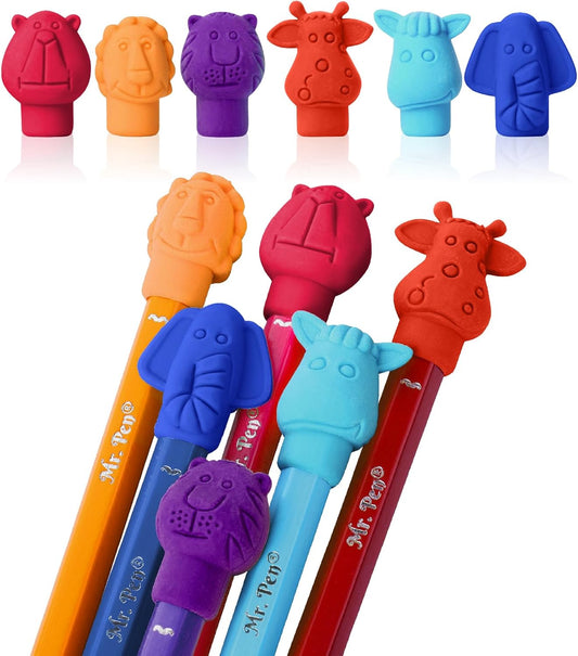 Animal Pencil Top Erasers, 60 Pack, Cap Erasers, Colorful
