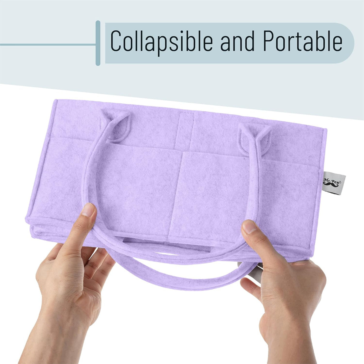 Mr. Pen- Baby Diaper Caddy Organizer, Orchid Mist, Baby Caddy Organizer with Handle, Compact Size, Collapsible & Portable