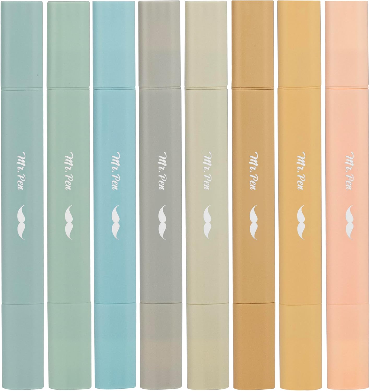 Mr. Pen- Aesthetic Dual Tip Bible Highlighters, No Bleed Through Assorted Color, 8pcs, Cute Highlighter Dual Tip for Journaling Supplies and School Accessories