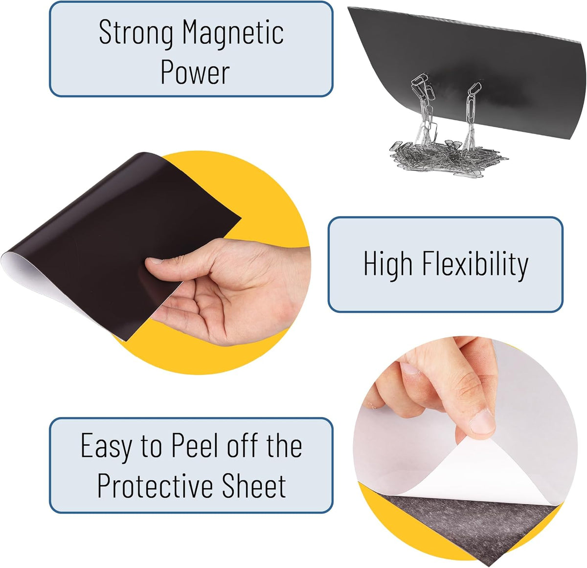 Mr. Pen- Flexible Magnetic Sheets with Adhesive Backing, 12" x 16"