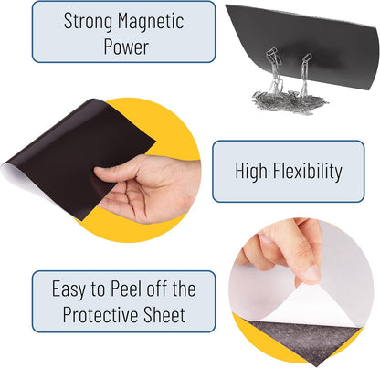 Mr. Pen- Flexible Magnetic Sheets with Adhesive Backing, 12" x 16"