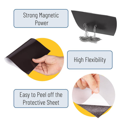 Mr. Pen- Flexible Magnetic Sheets with Adhesive Backing, 12" x 16", 10 Pack, Magnet Sheets with Adhesive