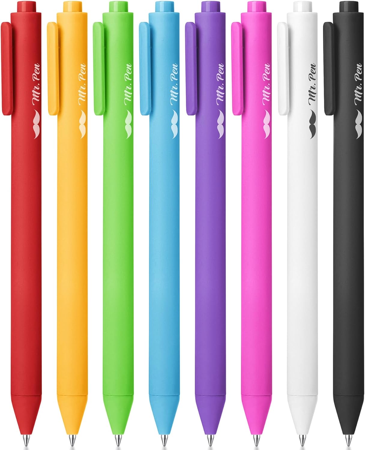 Mr. Pen- Retractable Gel Pens, 8 Pack, Color Ink Gel Pens Fine Point, Vivid Colors, 0.7mm Gel Pens Fine Point