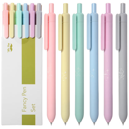 Mr. Pen- Retractable Gel Pens, 6 Pack, Color Ink Gel Pens Fine Point, Pastel Colors, 0.7mm