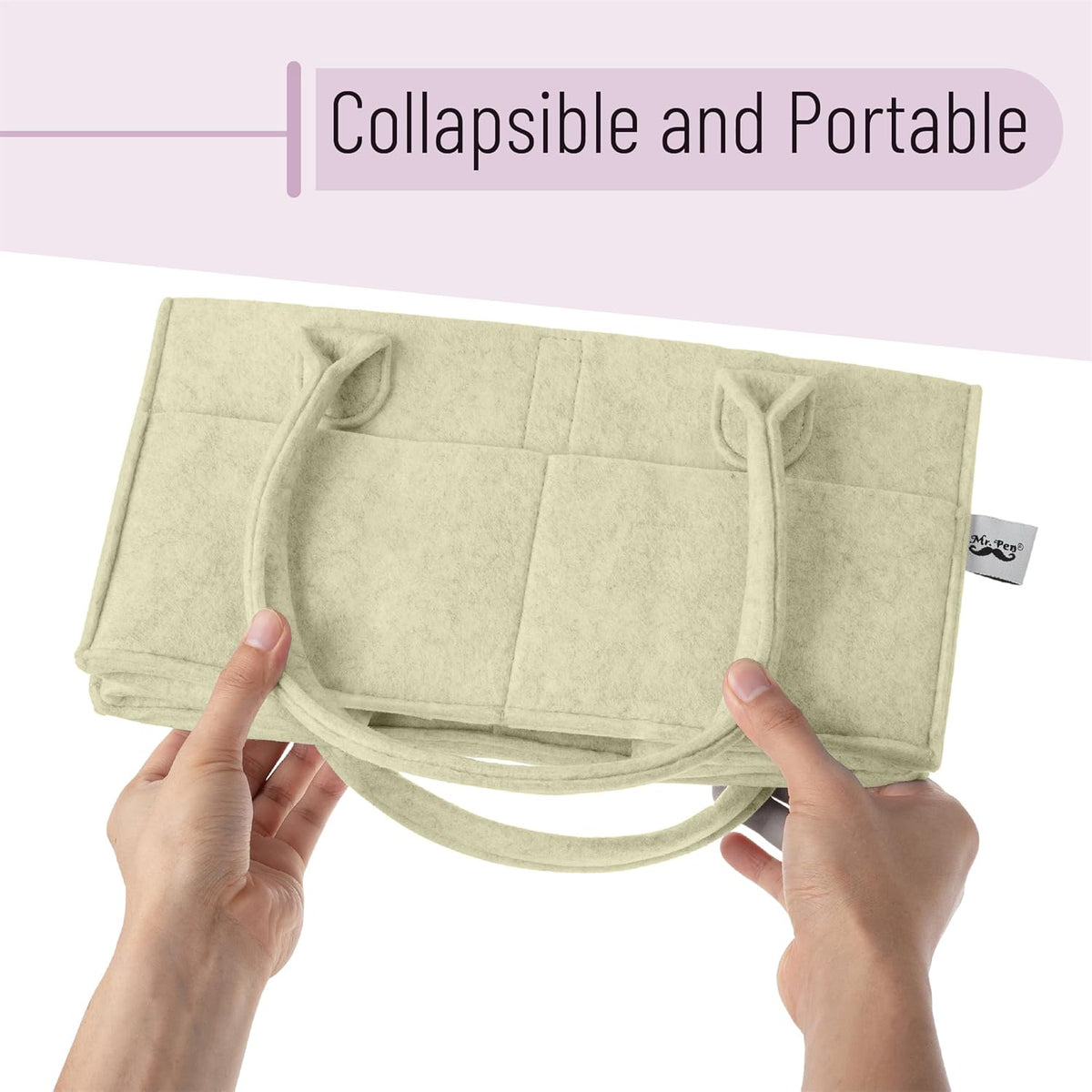 Mr. Pen- Baby Diaper Caddy Organizer, Olive Calm, Baby Caddy Organizer with Handle, Compact Size, Collapsible & Portable