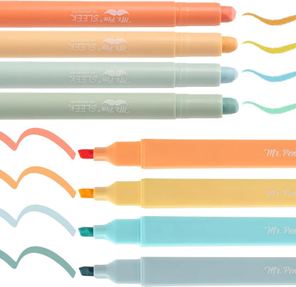 Aesthetic Highlighters and Gel Highlighters, 8 Pack, Pastel Color Bible Highlighter No Bleed, Highlighter Pens, No Bleed Highlighters for Bibles, Bible Highlighters and Pens No Bleed