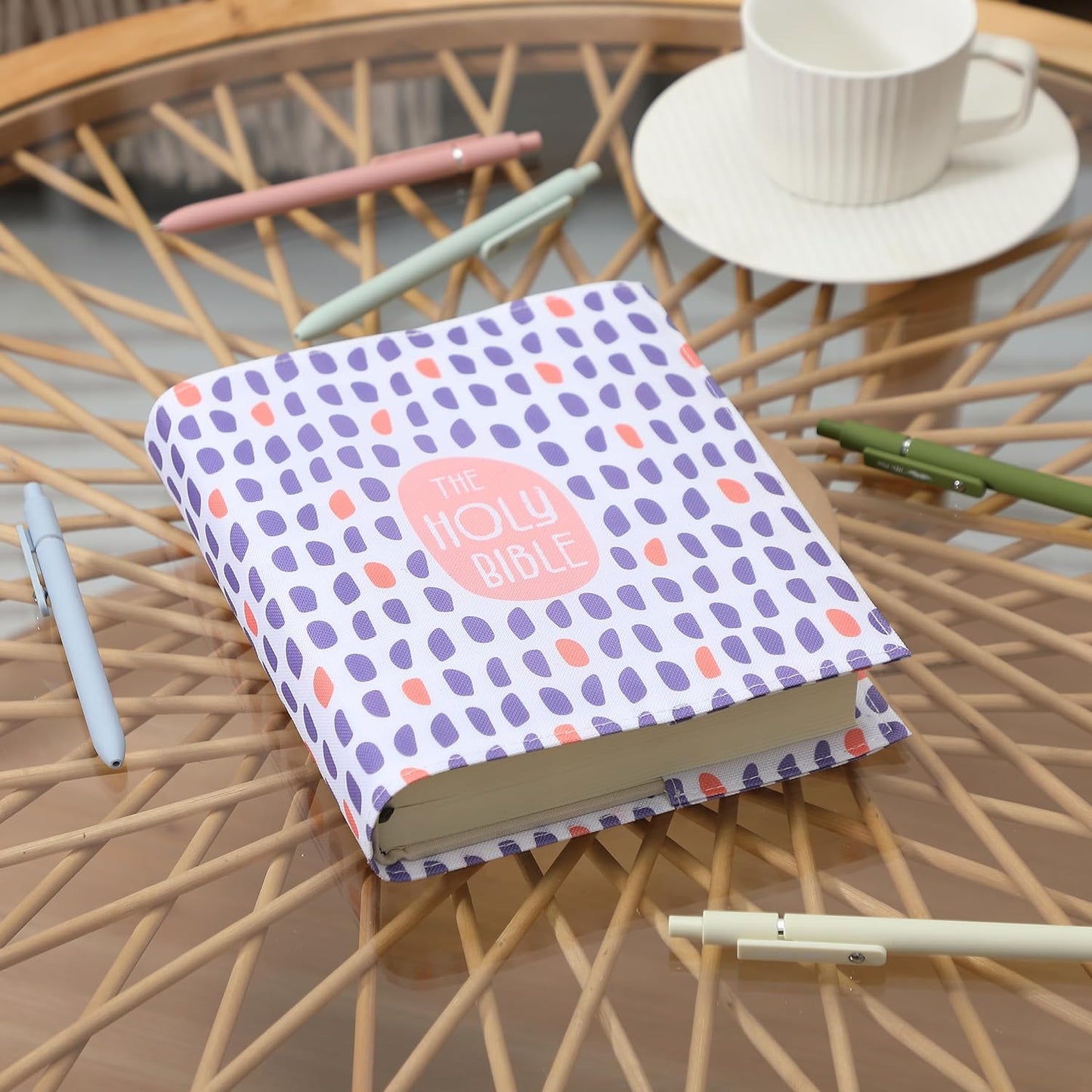 Bible Book Cover, 8" x 6.3", Bible Sleeve Cover, Book Covers for Bibles, Book Covers for Paperback Book Covers for Hardcover, Book Covers for Soft Cover Books