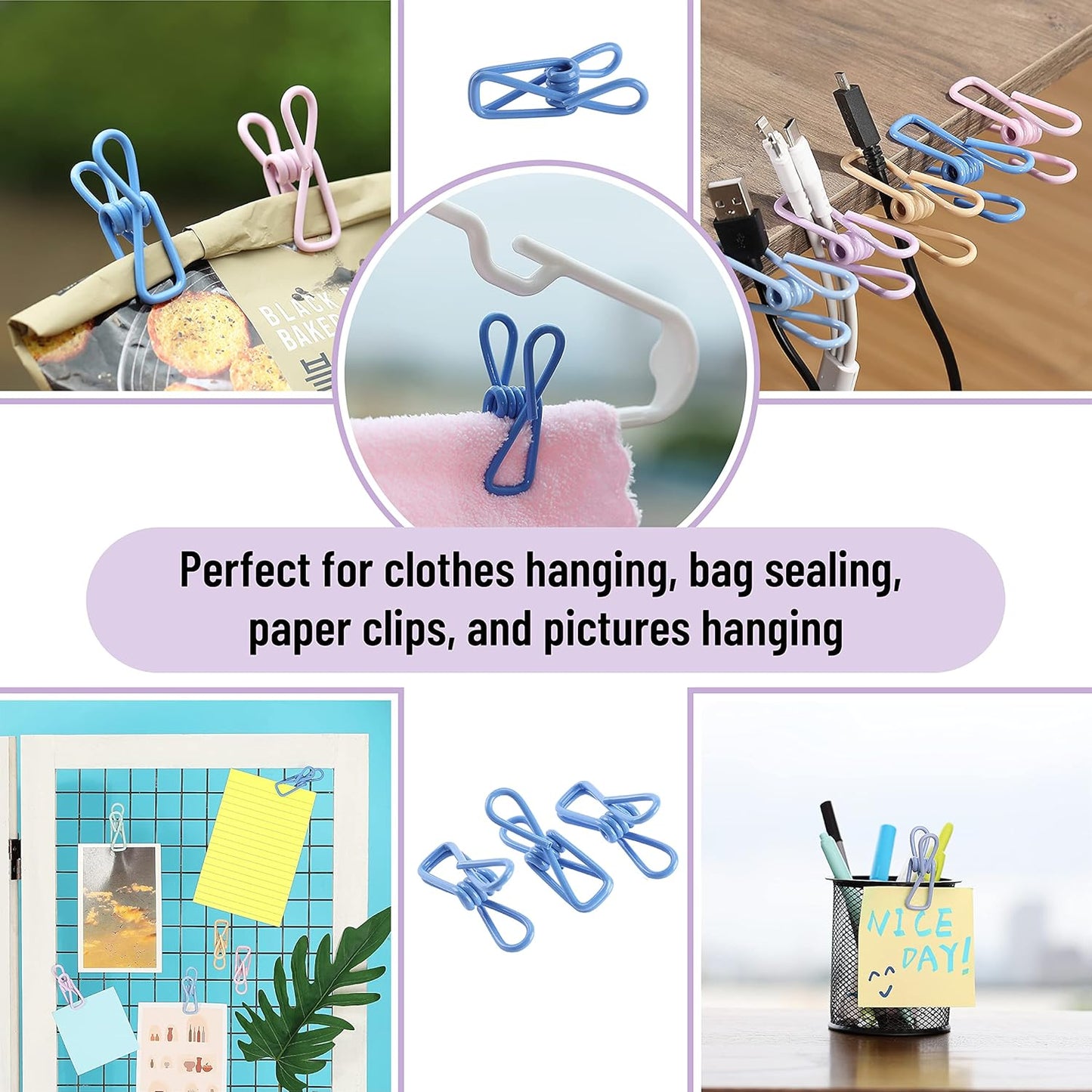 Mr. Pen- Chip Clips, 18 Pack, 2 Inch, White, Utility Steel PVC-Coated Clips, Chip Clips Bag Clips Food Clips for Bags