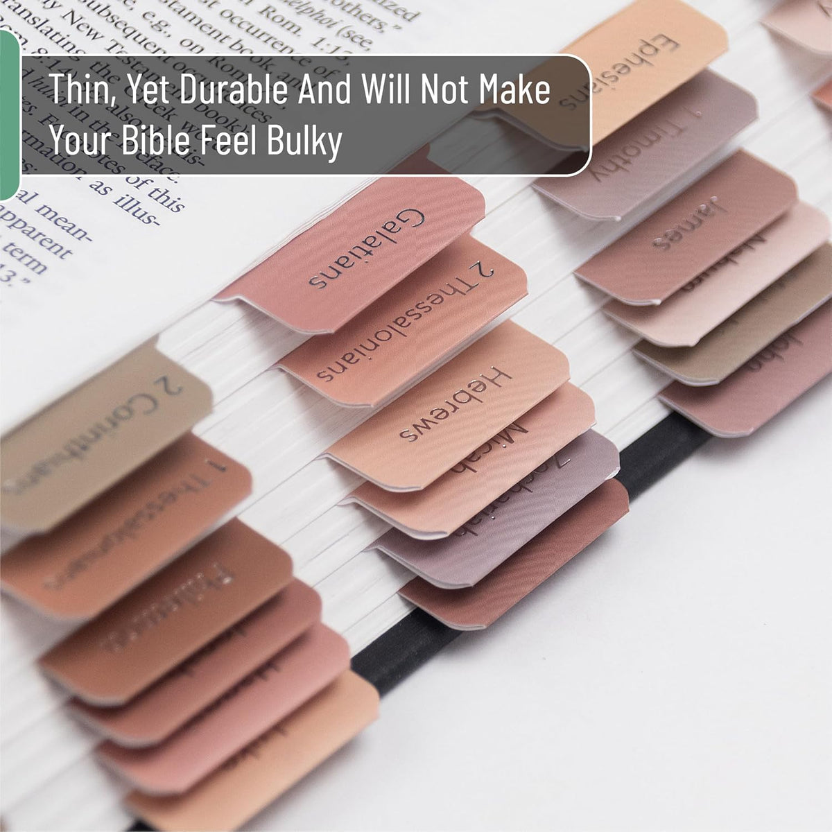 Mr. Pen- Bible Tabs, 75 pcs, Earthy Brown, Gold Foil Lettering, Laminated Bible Tabs for Women and Men