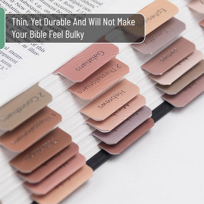 Mr. Pen- Bible Tabs, 75 pcs, Earthy Brown, Gold Foil Lettering, Laminated Bible Tabs for Women and Men