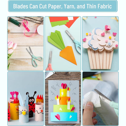 Kids Scissors 6 Pack, 5”, Blunt Tip, Pastel Handles, Ages 4+