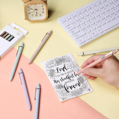 Mr. Pen- Retractable Gel Pens for Journaling, 6 Pack, 0.5 mm Black Ink, Soft Pastel Barrel with Silver Cross Clip