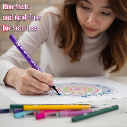 Watercolor Markers, 36 Pack, Brush Tip Pens, Water-Based, Non-Toxic