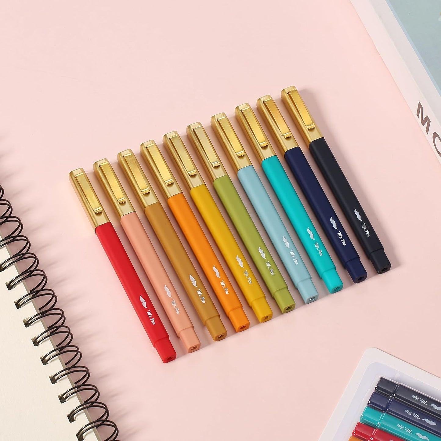 Aesthetic Pens, 10 Pack, Vintage Color Ink, Fast Dry, No Smear Bible Pens No Bleed Through, 0.7mm Fine Point Pen, Ballpoint Pens Ballpoint, Fine Tip Pens for Note Taking, Pens Aesthetic
