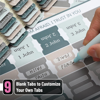 Mr. Pen- Bible Tabs, 75 Tabs, Winter Wood, Laminated Bible Tabs for Women and Men