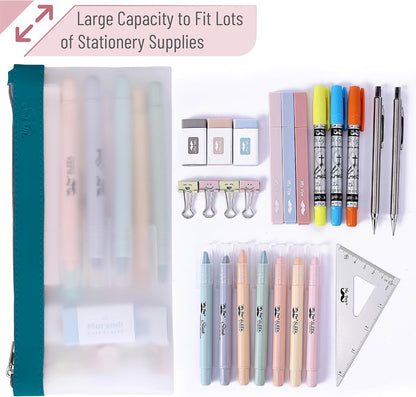 Mr. Pen- Clear Pencil Pouch, 6 Pack, Colorful, Pencil Bags, Clear Makeup Pouch