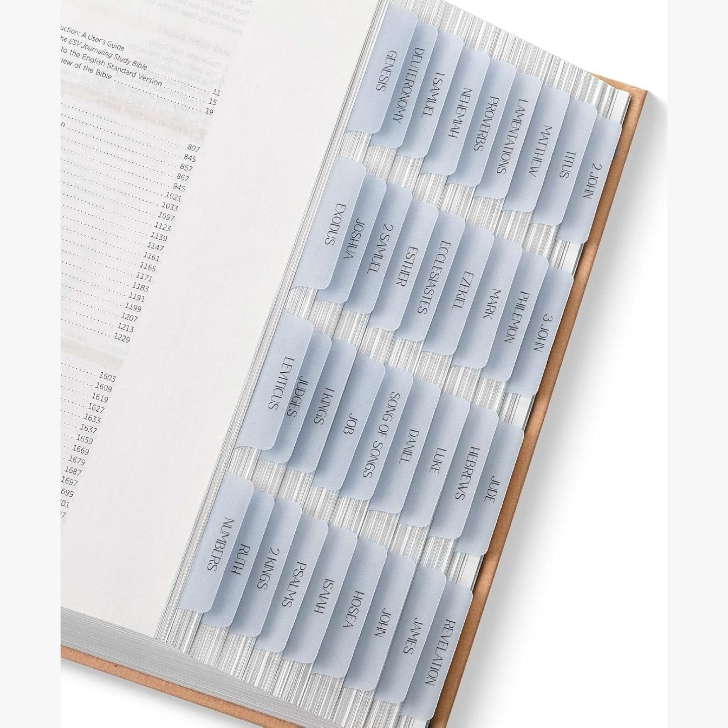 Mr. Pen- Bible Tabs, 75 Tabs, Transparent Dusty Blue Laminated Bible Tabs for Women and Men