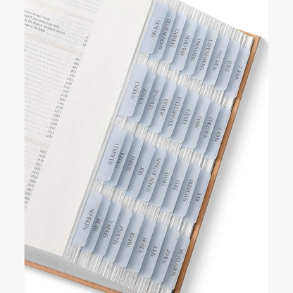 Mr. Pen- Bible Tabs, 75 Tabs, Transparent Dusty Blue Laminated Bible Tabs for Women and Men