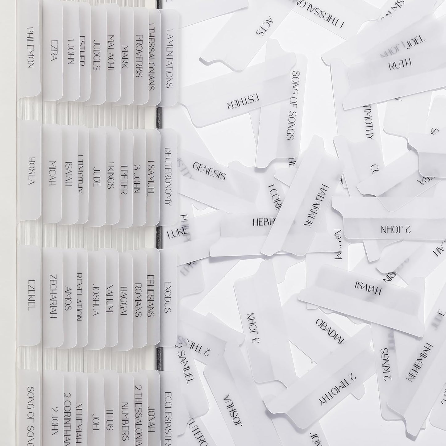 Mr. Pen- Bible Tabs, 75 Tabs, Transparent White Laminated Bible Tabs for Women and Men