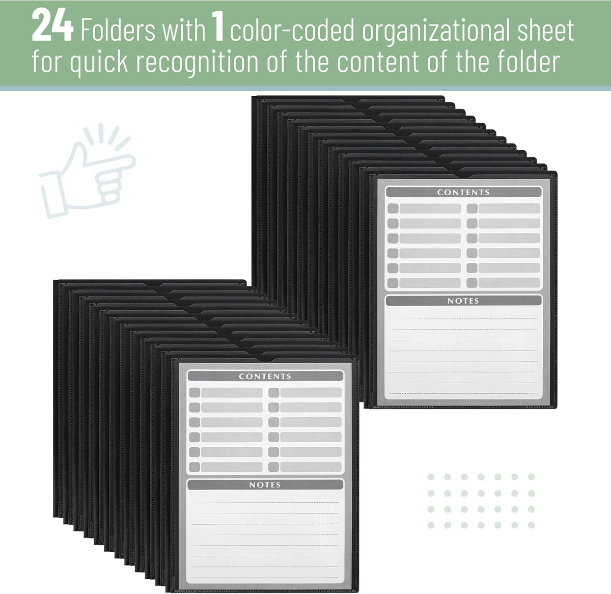 Mr. Pen- Black Plastic Folders with Pockets and Prongs, 24 Pack, Letter Size, Black Flexible Plastic Folders with Prongs