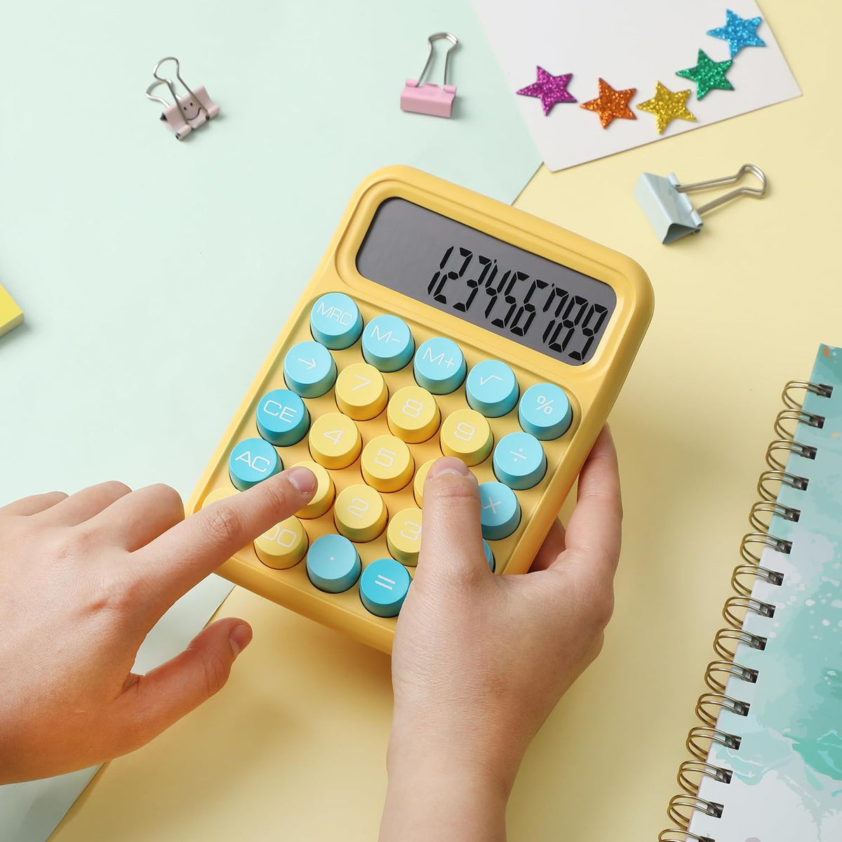 Mr. Pen- Mechanical Switch Calculator, 12Digits, Large LCD Display, Sunlit Shades, Calculator Big Buttons, Mechanical Calculator