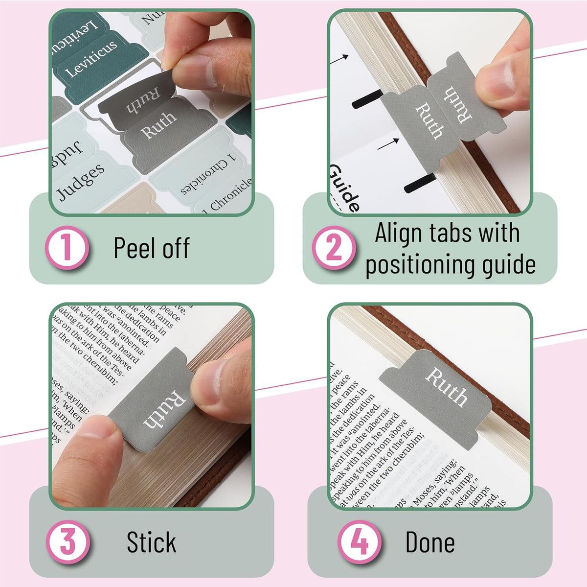Mr. Pen- Bible Tabs, 75 Tabs, Winter Wood, Laminated Bible Tabs for Women and Men