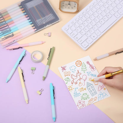 Mr. Pen- Retractable Gel Pens, 12 Pack, Colorful Ink Gel Pens with Case and 12 Refills, Gel Pens Fine Point 0.5mm, Retractable Pens