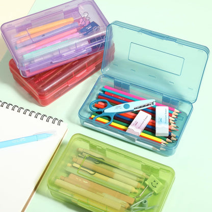 Mr. Pen- Pencil Box, 24 Pack, Assorted Colors, Plastic Pencil Box Case, Crayon Box, Plastic Pencil Case