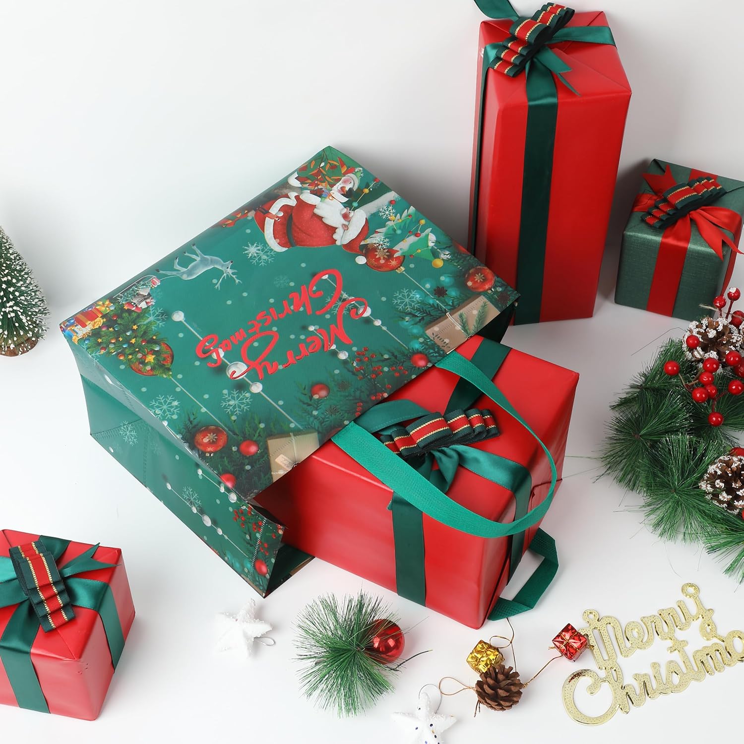 Mr. Pen Reusable Christmas Gift Bags, 12 pcs, 12 Styles, Xmas Gift Ba