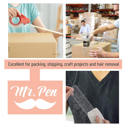 Packing Tape 2” x 60 Yards, 6 Pack + Dispenser Gun, 2.5 Mil