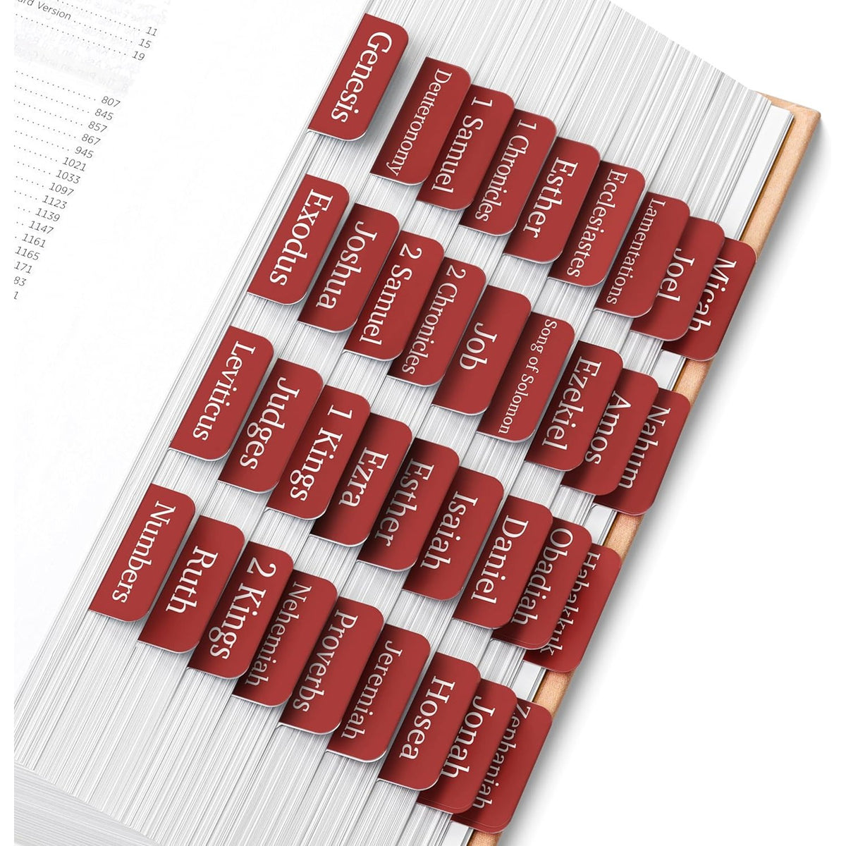 Mr. Pen- Bible Tabs, 75 pcs, Mahogany, Laminated Bible Tabs for Women and Men