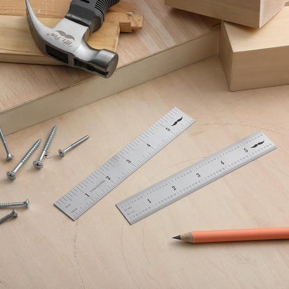 Metal Machinist Ruler 6 Inch, 2 Pack, Stainless Steel