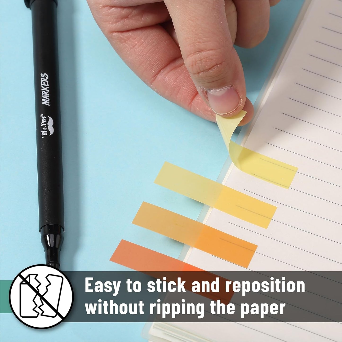 Sticky Tabs - 1600 Pcs Colorful Transparent Book Tabs, Sticky Note Tabs, Page Markers, Book Markers, Page Tabs, and Book Tabs for Annotating Books