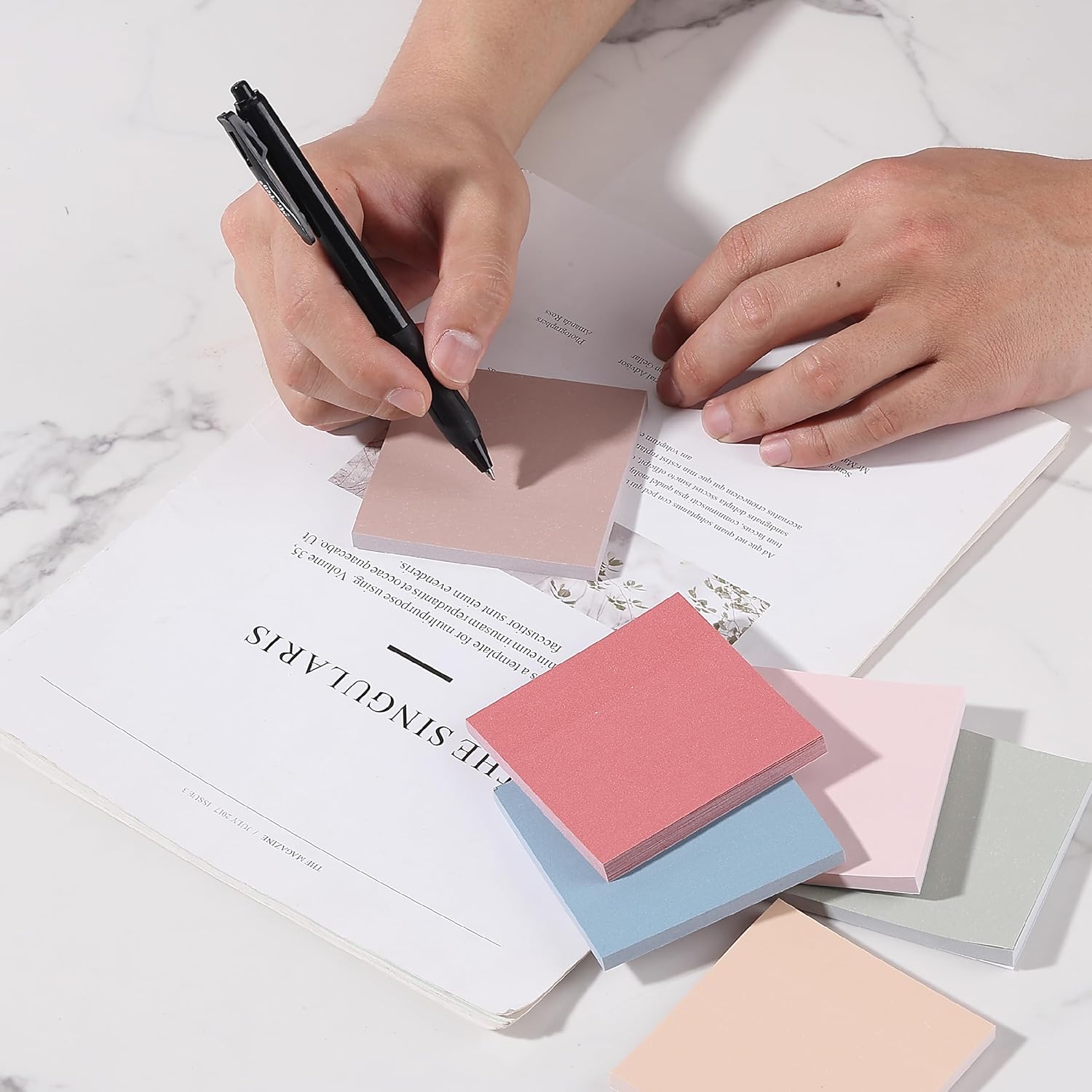 Mr. Pen Sticky Notes, 1.5"x 2", 6 Pads, 60 Sheets/Pad, Vintage Colors