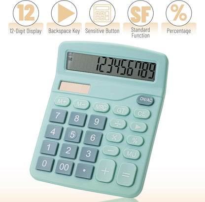 Calculator, Blue, Calculators Large Display, Standard Function Calculator, 12-Digit, Calculators Desktop, Office Calculator, Desktop Calculator, Desk Calculator Large Display, Blue Calculator