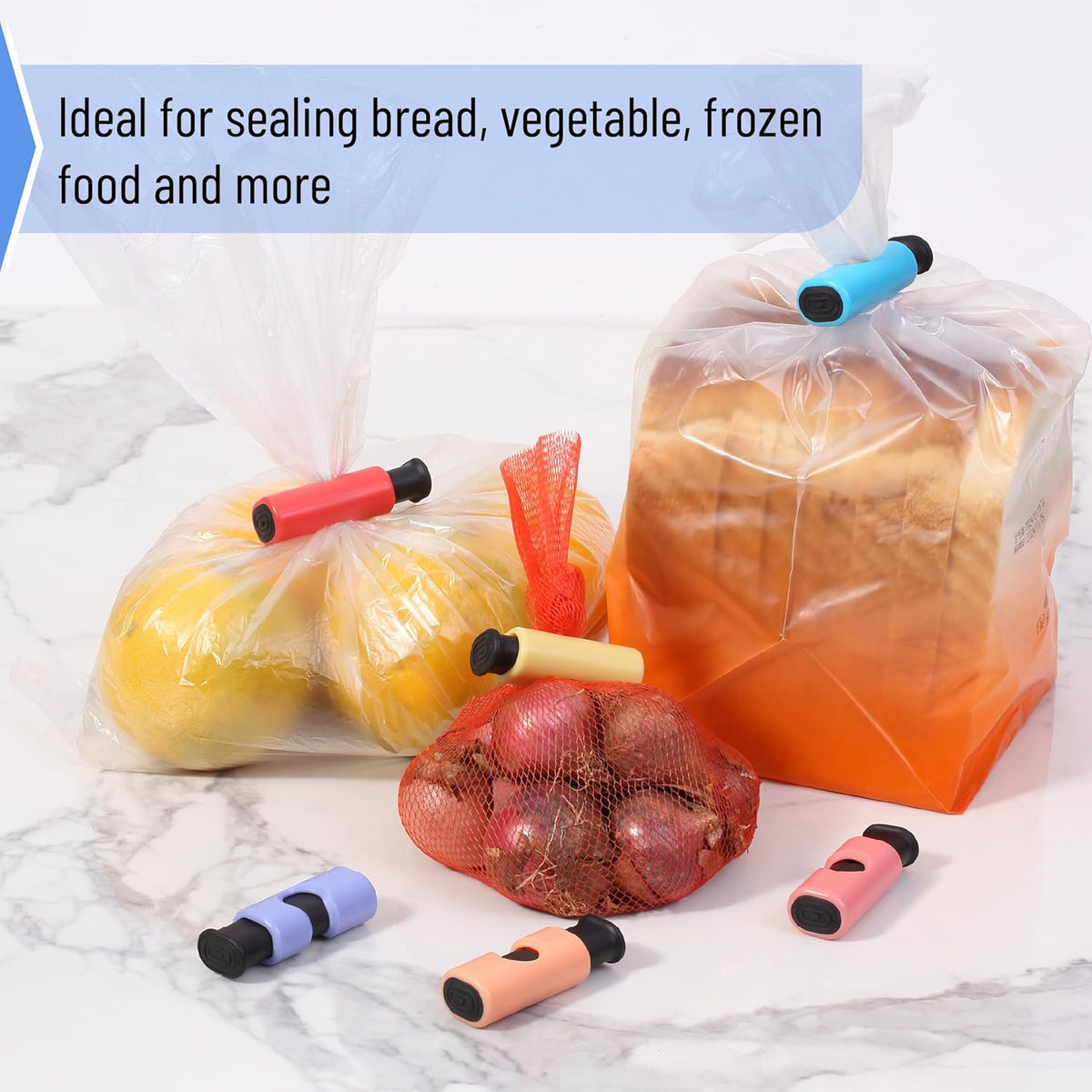 Mr. Pen- Squeeze and Lock Bread Bag Clips, 12 Pack, Squeeze and Lock Bread Clips, Bag Clips for Food Storage