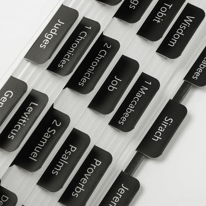 Mr. Pen- Bible Tabs, 75 Tabs, Black, Laminated Bible Tabs for Women and Men, Bible Tabs for Study Bible Index Tabs