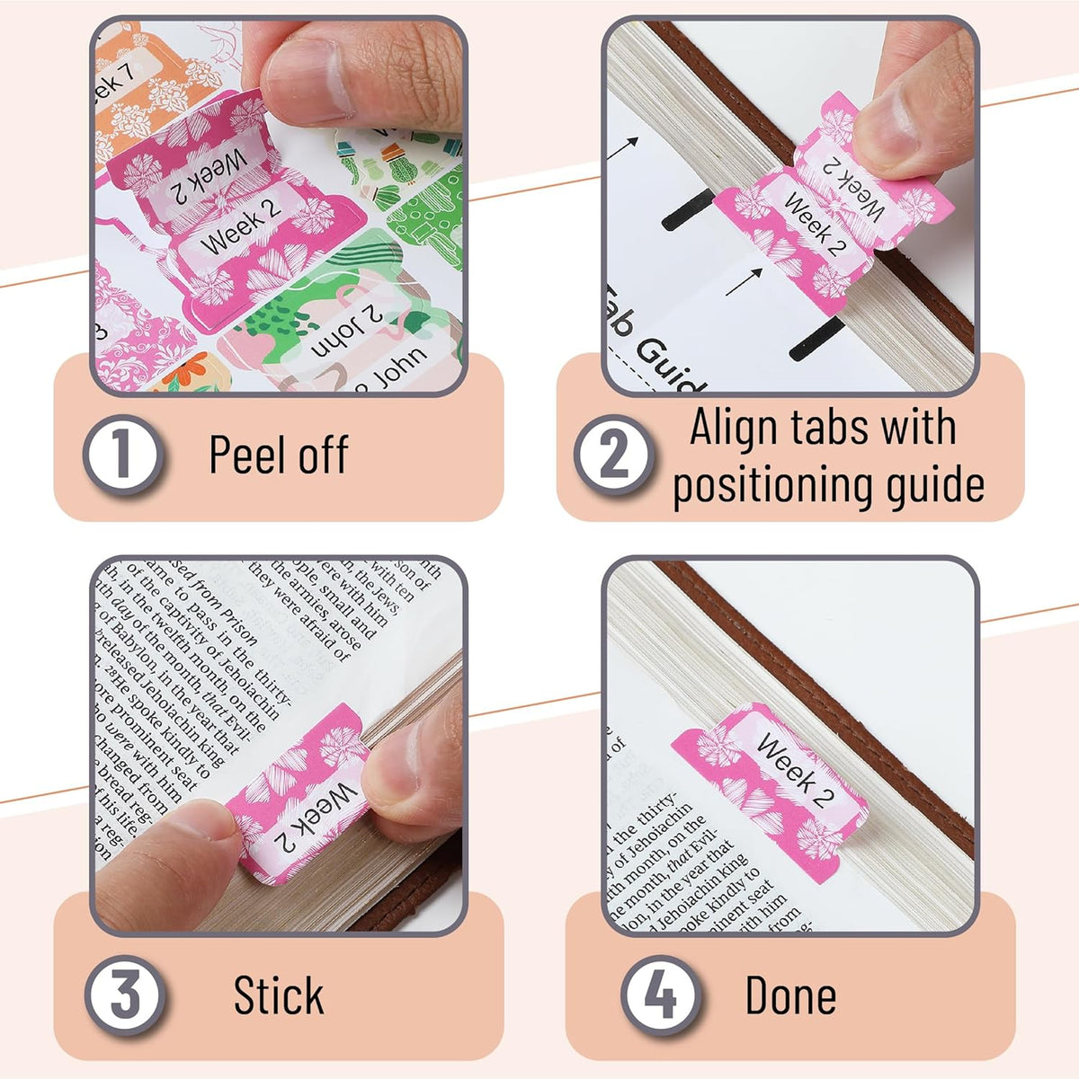 Mr. Pen- Bible Tabs, 120 pcs, Garden Glory, Laminated Bible Tabs for Women