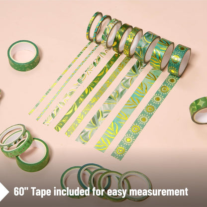 Mr. Pen- Washi Tape Set, 21 Rolls, Greenery Summer Design, Decorative Tapes with a Tape Measure