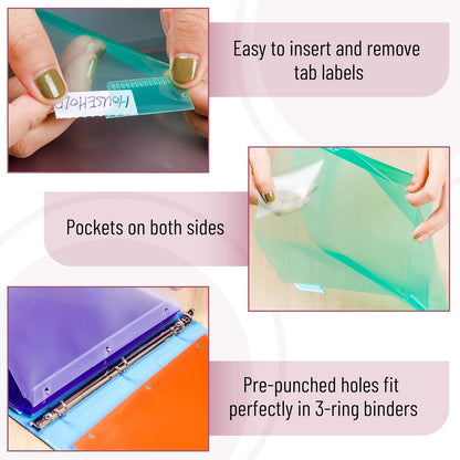 Mr. Pen- Binder Dividers with Pockets and Tabs, 6 Sets, 8 Tabs/Set, Pastel Color