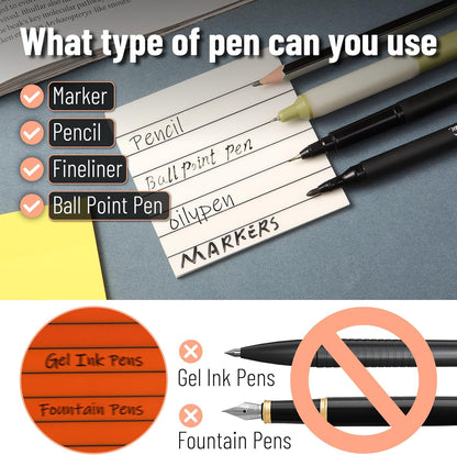 Lined Transparent Sticky Notes 3x3, 10 Pads, 500 Sheets