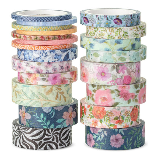 Mr. Pen- Washi Tape Set, 21 Rolls, Assorted Size, Floral Vintage, Washi Tape for Journaling