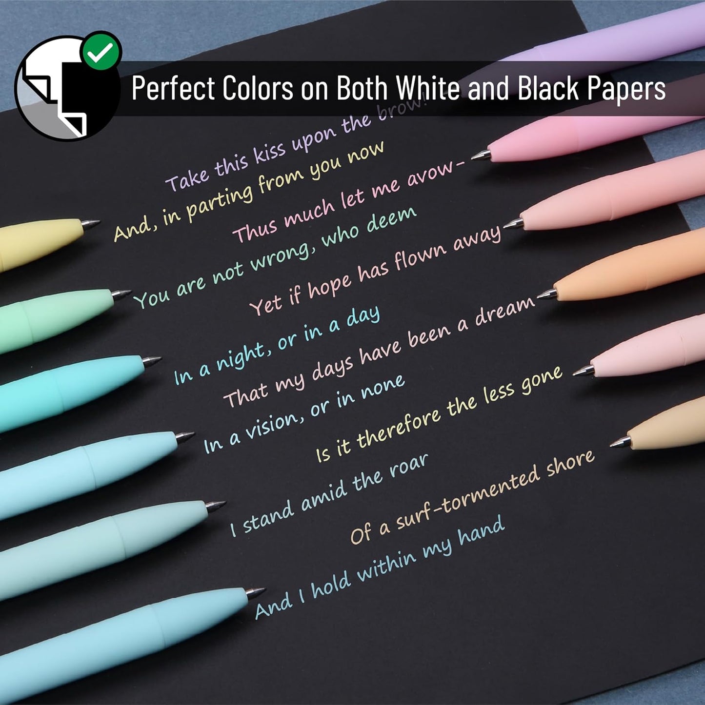 Mr. Pen- Retractable Cute Gel Pens for Journaling, 12 Pack, Assorted Color, 0.7 mm, Pastel Barrel with Silver Cross Clip