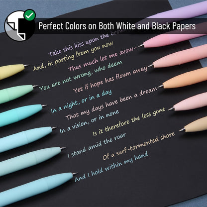 Mr. Pen- Retractable Cute Gel Pens for Journaling, 12 Pack, Assorted Color, 0.7 mm, Pastel Barrel with Silver Cross Clip