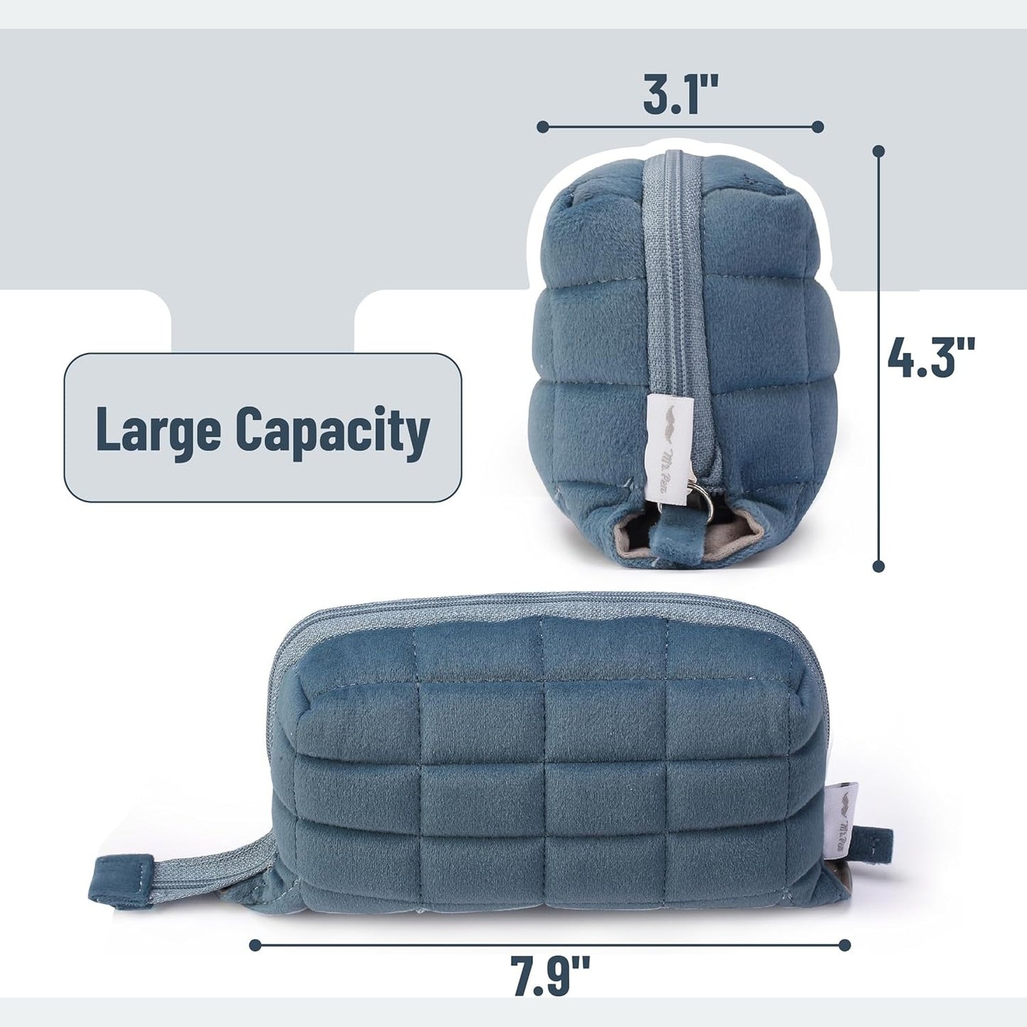 Blue Pencil Pouch, Large Capacity Pillow Pencil Case, Pencil Bag, Pen Case