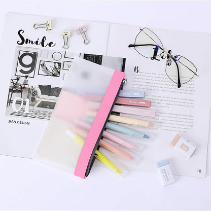 Mr. Pen- Clear Pencil Pouch, 6 Pack, Pink Shades, Pencil Bags, Clear Makeup Pouch