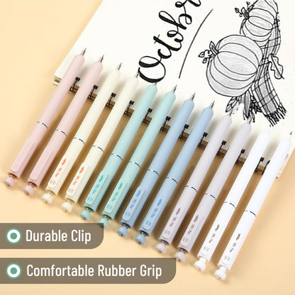 Mr. Pen- Retractable Gel Pens, 12 Pack, Black Ink, Soft Pastel Barrel Gel Pens, Gel Pens Fine Point 0.5mm, Retractable Pens, Cute Pens