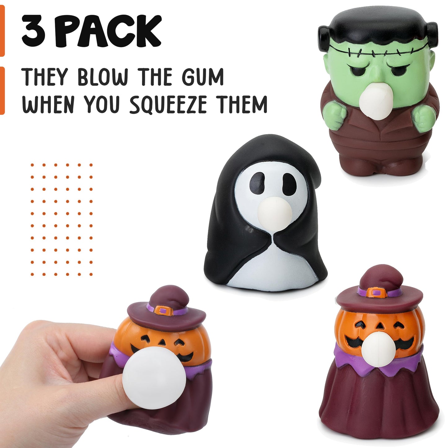 Mr. Pen- Halloween Squishy Toys, 3 Pack, Slow Rising Squishy, Halloween Squishies, Squishy Halloween Toys, Squishy Toys for Kids, Squishies for Kids, Halloween Toy, Halloween Squishie